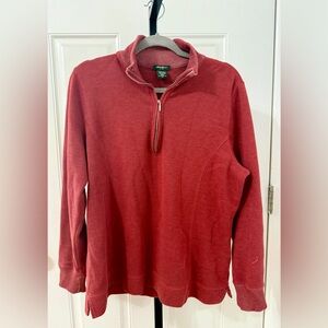 Eddie Bauer Men's Red‎ Quarter Zip Sweater